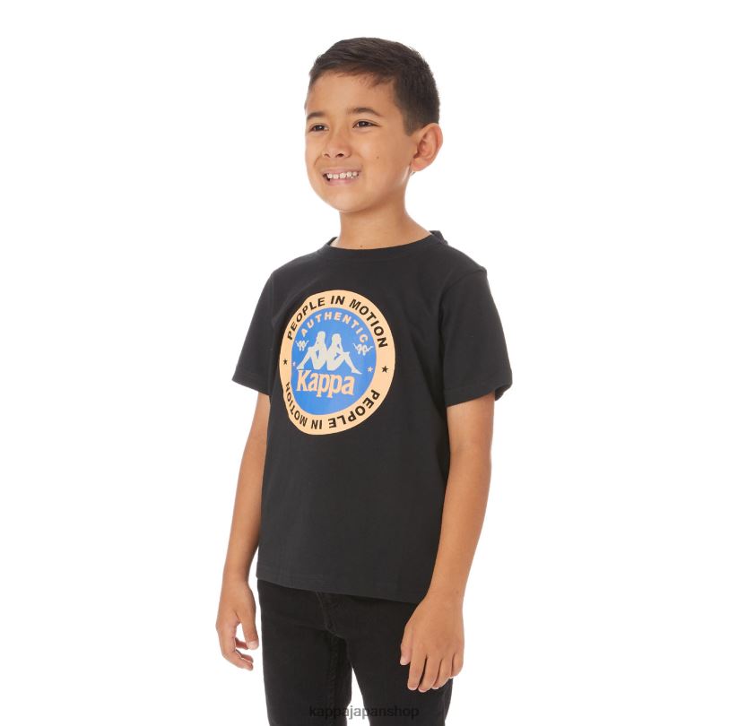 Kappa 子供たち キッズオーセンティックフラネカーTシャツ 黒 480LJ773
